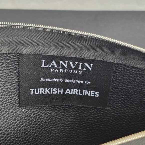 LANVIN Turkish Airlines Business Class Amenity Kit Black Zip Around - Picture 4 of 8